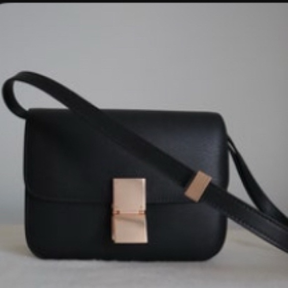 Leather Box Bag Black RGHW